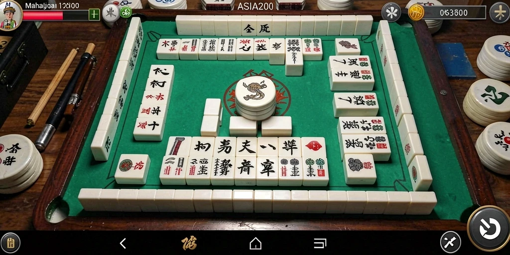 Screenshot ASIA200 dengan gameplay Mahjong yang menarik dan menantang.