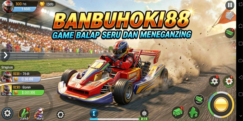 Screenshot menampilkan aksi balap seru di BANBUHOKI88.