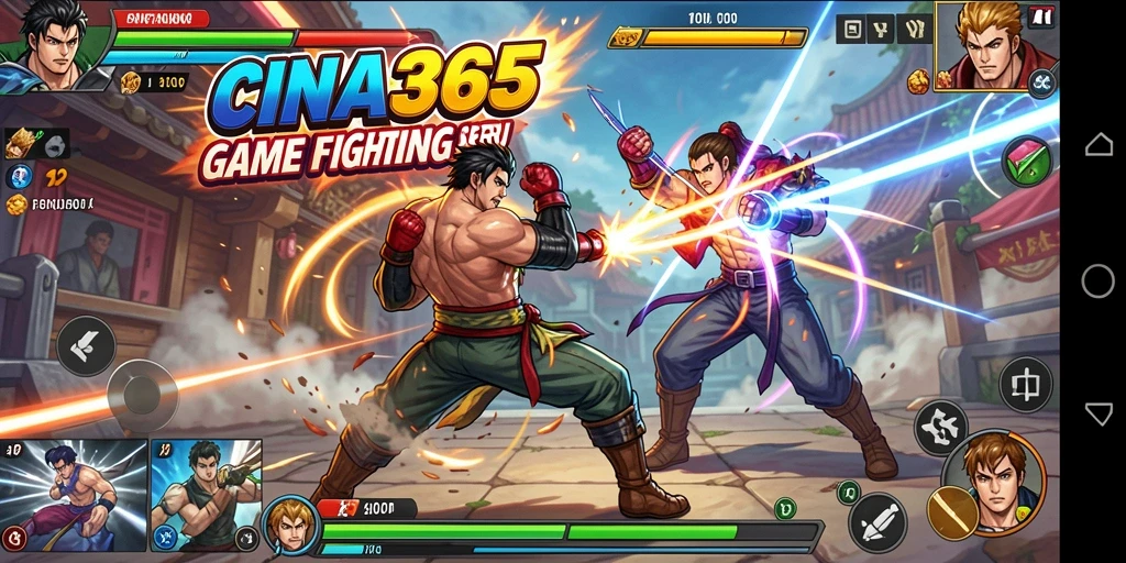 Gameplay seru dan mendebarkan dari CINA365 saat bertarung.
