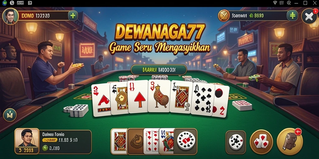 Tampilan menarik dari gameplay Domino di DEWANAGA77.