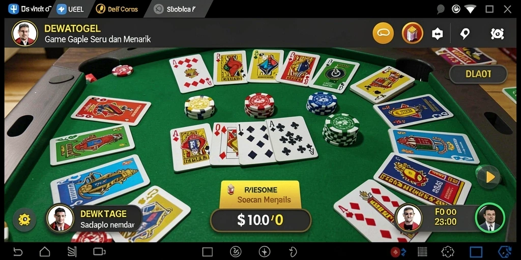 Tampilan gameplay seru dalam DEWATOGEL dengan fitur Gaple.