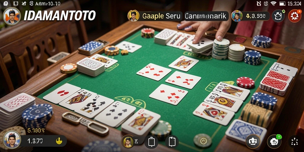 Screenshot utama IDAMANTOTO menampilkan gameplay seru Gaple.
