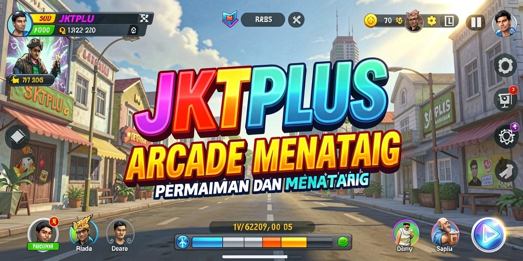 Screenshot JKTPLUS menunjukkan karakter yang sedang menghadapi rintangan menarik.