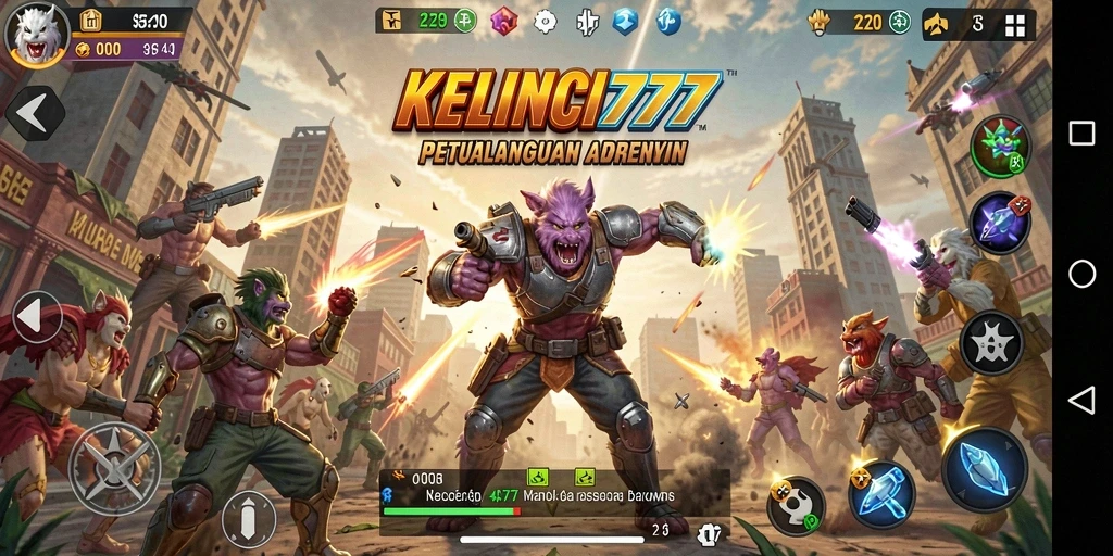 Tampilan aksi mendebarkan dalam gameplay KELINCI777.