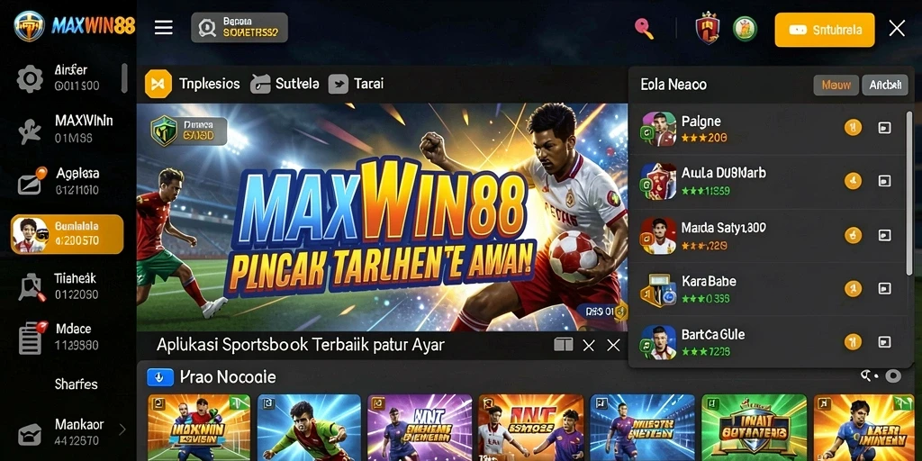 Tampilan gameplay Sportsbook MAXWIN88 yang menarik dan interaktif.