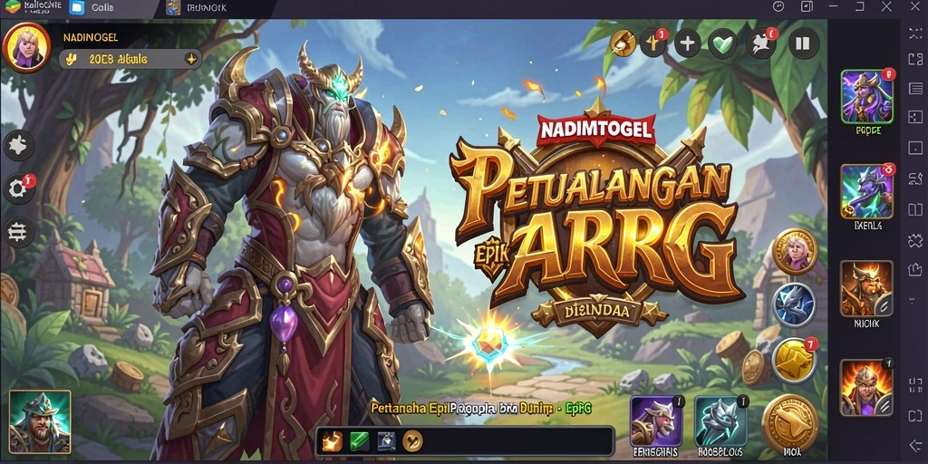 Gameplay NADIMTOGEL yang penuh aksi dan petualangan.