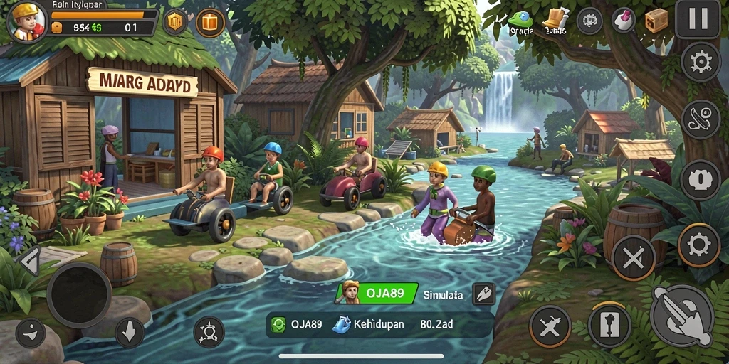 Screenshot OJA89 menampilkan pengalaman gameplay simulasi kehidupan yang seru.