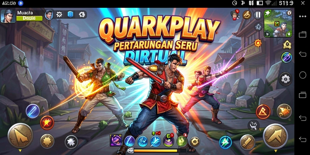 Tampilan gameplay seru dari pertarungan di QUARKPLAY.