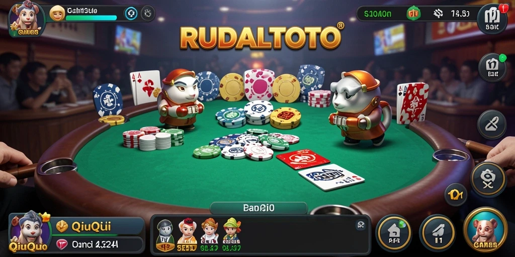 Screenshot utama RUDALTOTO menunjukkan gameplay seru QiuQiu.