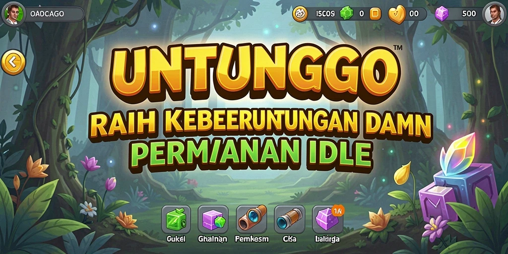 Tampilan gameplay UNTUNGGO dengan antarmuka yang menarik dan grafis cerah.