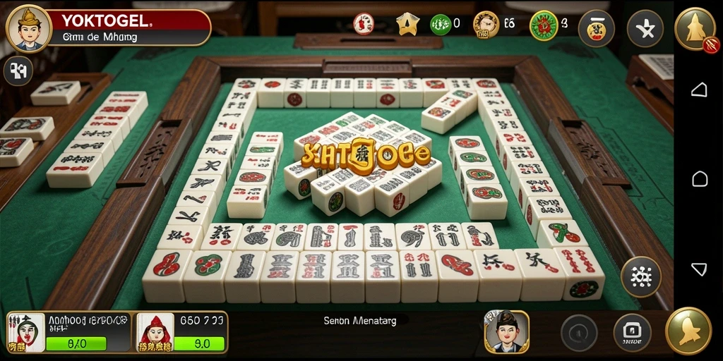 Gameplay YOKTOGEL dengan ubin Mahjong yang berwarna-warni