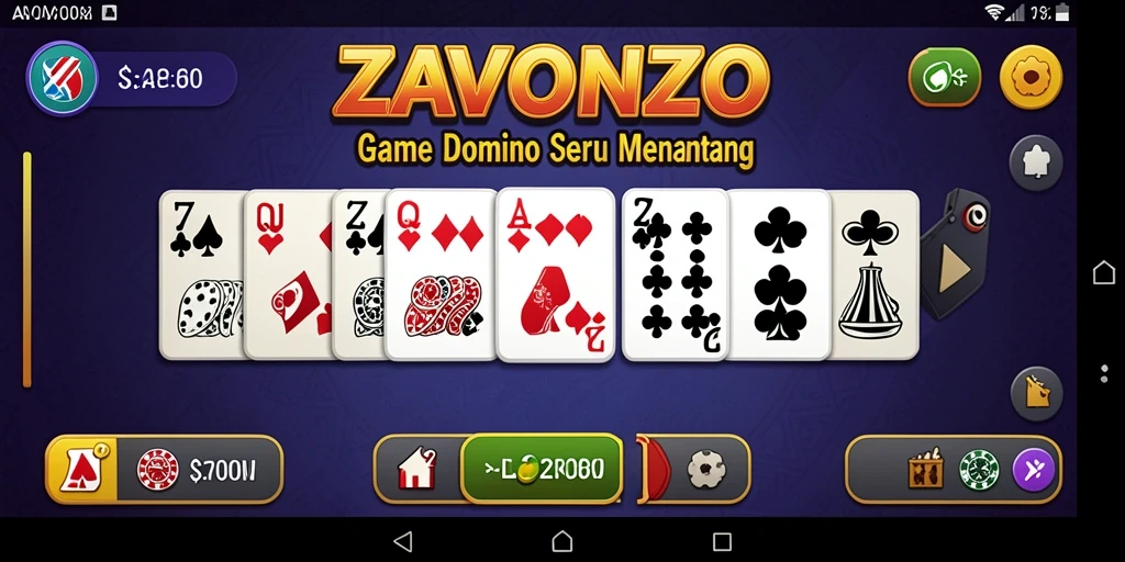 Screenshot gameplay ZAVONZO menampilkan keseruan permainan Domino.